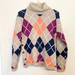 St. John's Bay Cozy Argyle Turtleneck Sweater